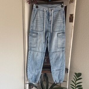 American Eagle Outfitters Light Denim Cargo Pants